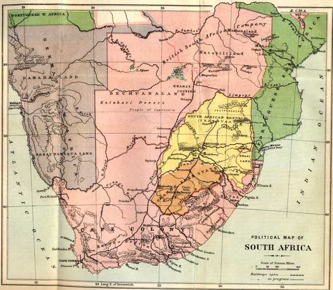 POLITICAL MAP OF SOUTH AFRICA