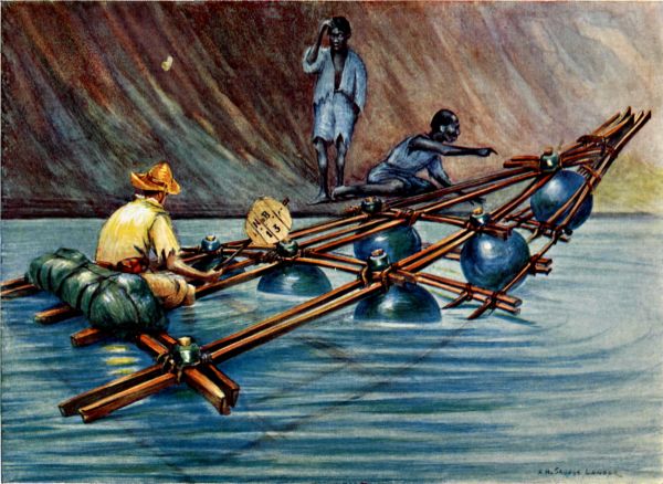 Raft constructed by the Author in order to navigate the Canuma River with his Two Companions of Starvation.