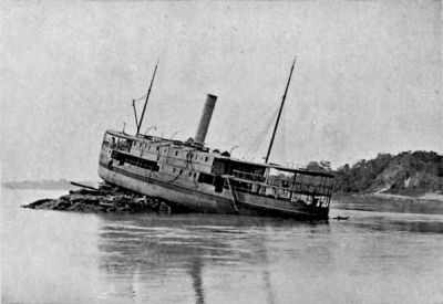 Wreck of the "Mamoria" in the Calderão of the Solimões River.