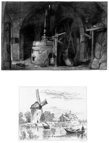 INTERIOR OF THE MILL OF REMBRANDT'S FATHER -- EXTERIOR OF THE SAME