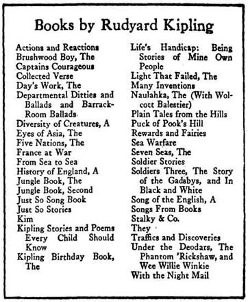 List of other books by Kipling