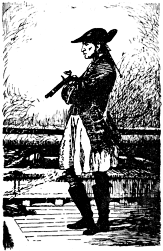 A pirate, holding a pistol
