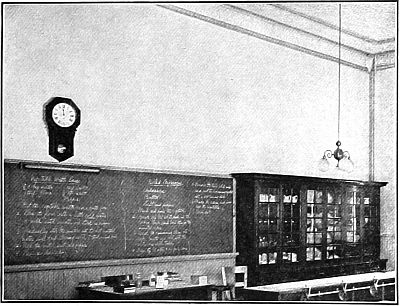 Opposite end of Household Management class-room, showing
the black-board and class cupboard