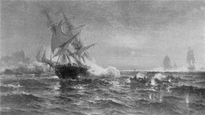 The Brig 'Armstrong' Engaging the British Fleet