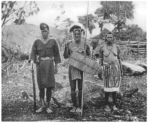 Busimaiwa, the great Mambare Chief, with his Wife and Son (in the Police)