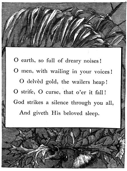 Fourth stanza, surrounded by oak leaves.