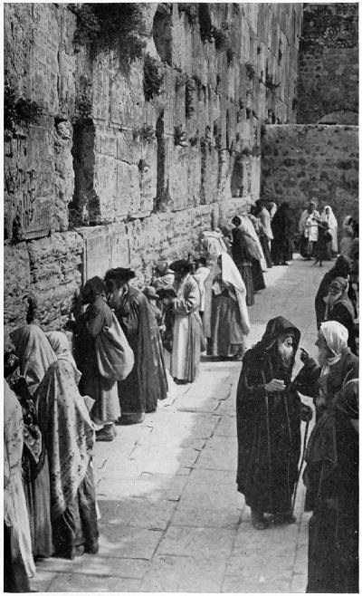 THE JEWS' WAILING PLACE, JERUSALEM.