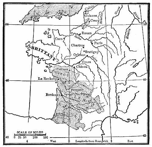 French Territory ceded to England by the Treaty of Bretigny, 1360