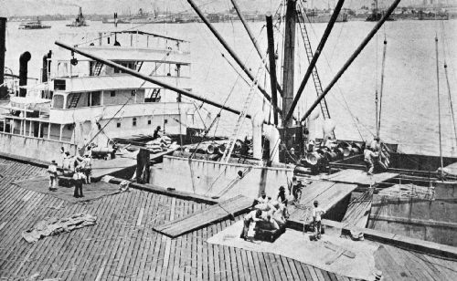 Unloading a Coffee Ship by Block and Tackle at the Port of New Orleans