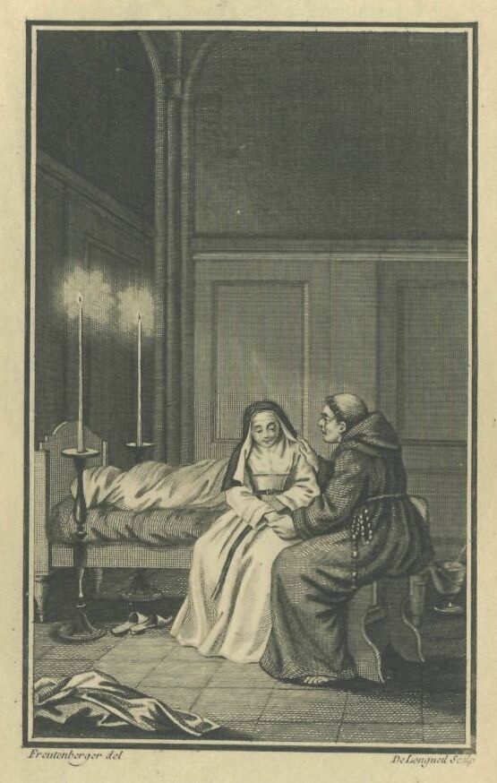 225a. The Monk Conversing With The Nun While Shrouding A Dead Body 
