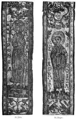 Separate panels, one showing St. John, the other St. Roger