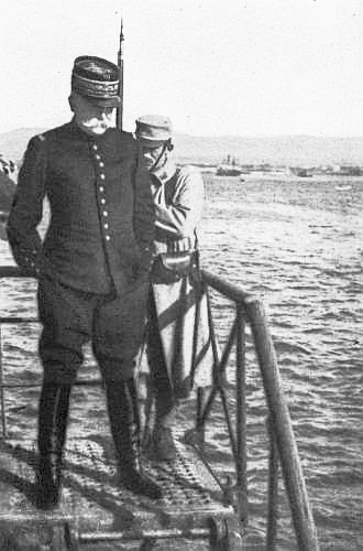 General Sarrail, commanding the Allied armies in Greece,
making his first landing in Salonika.