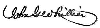 Autograph: "John G Whittier"