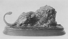 From the collection of the late Cyrus J. Lawrence, Esq.

Lion devouring a Doe

("LION DEVORANT UNE BICHE")