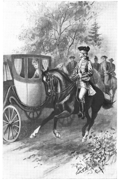 He rode beside the coach on a chestnut horse.

Frontispiece. See Page 6.