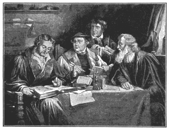 Luther Translating The Bible Illustration.