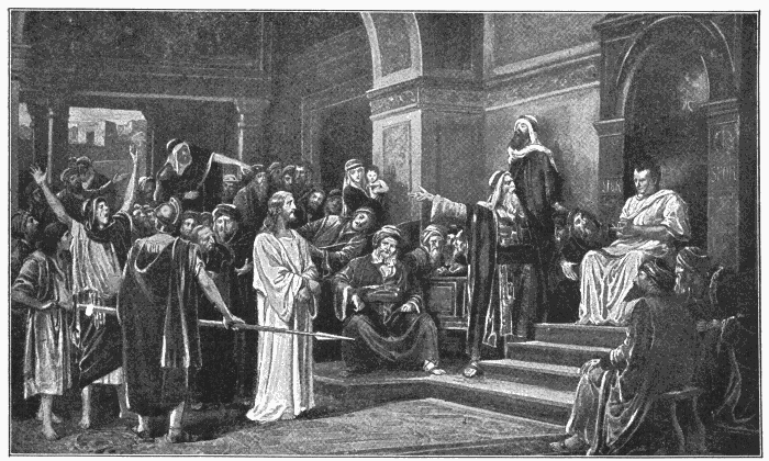 Christ Before Pilate. "He was oppressed, and He was afflicted, yet He opened not His mouth." Isa. 53:7. Illustration.
