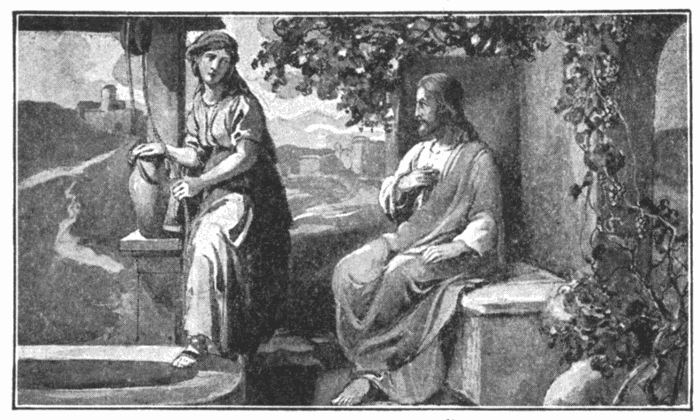 At Jacob's Well. "Whosoever drinketh of the water that I shall give him shall never thirst." John 4:14. Illustration.