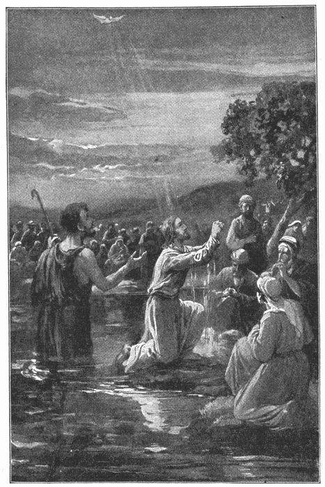 The Anointing Of Christ. "I saw the Spirit descending from heaven like a dove, and it abode upon Him." John 1:32. Illustration.