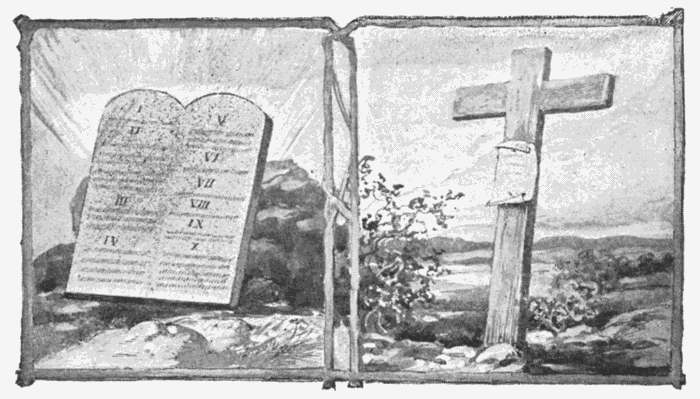 The Law Written And Engraven In Stones. The Law Of Commandments Contained In Ordinances. Illustration.