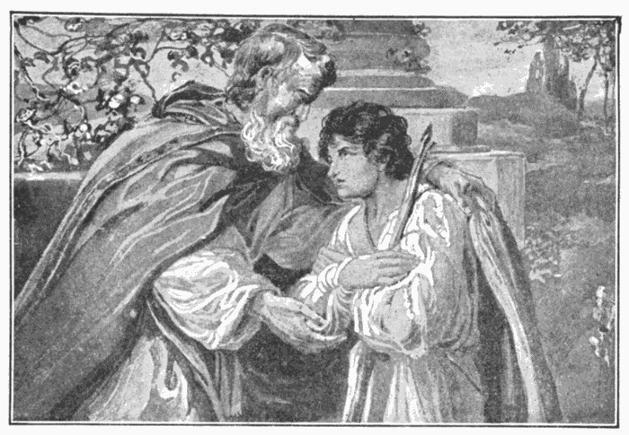 The Father Forgiving His Son. "His father ... had compassion, and ... fell on his neck, and kissed him." Luke 15:20. Illustration.