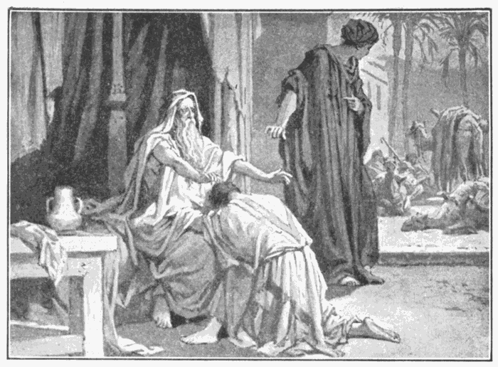 Jacob Deceiving His Father. "Thou shalt not covet." Ex. 20:17. Illustration.