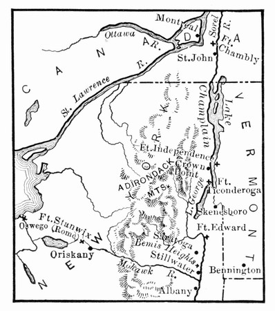 {Map of Adirondack Mountain area.}