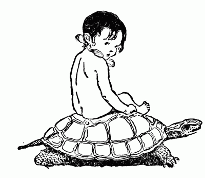 Riding a turtle