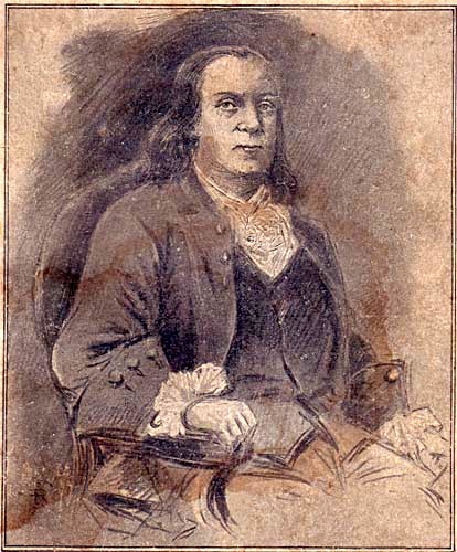 Drawing of Franklin, sitting in a chair