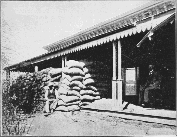 The Siege of Kimberley: Typical Splinter-proof Shelter of Sand-bags
and Iron Plates