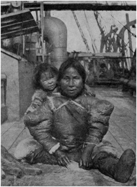 An Eskimo Mother and Baby.
