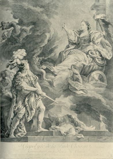 MADEMOISELLE CLAIRON
From an engraving by Laurent Cars and Jacques Beauvarlet, after the
painting by Carle Van Loo