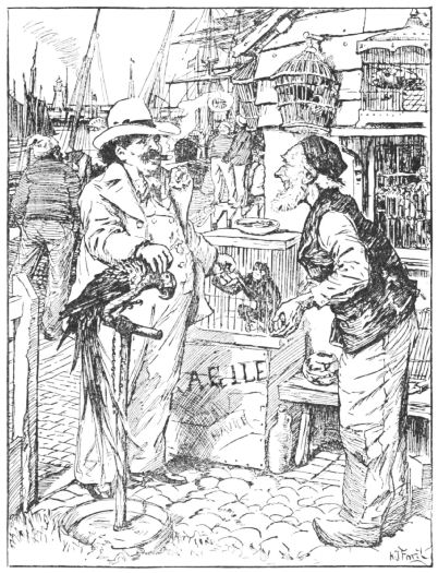The shopman shows the animals to Dumas