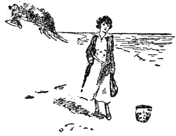 girl walking on shore