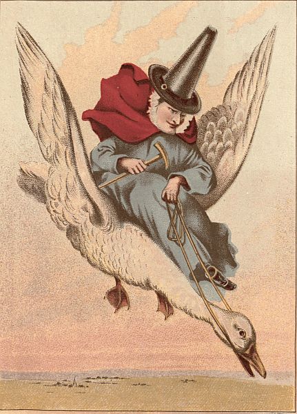 Mother Goose flying on goose