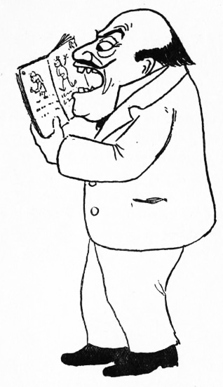 Man reading alphabet book
