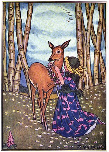 Girl and deer