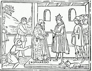 FIG. 38—Romoaldus, the Abbot. From the “Catalogus
Sanctorum.” Venice, 1506.
