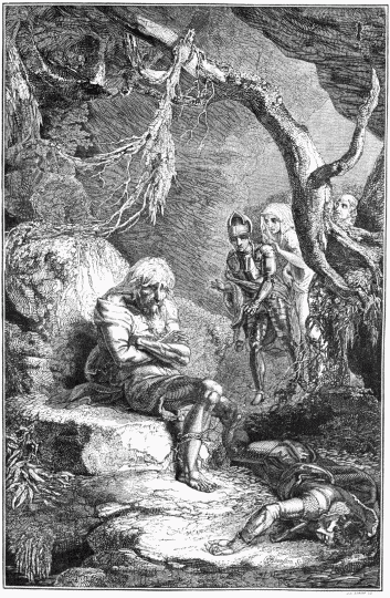 FIG. 70.—The Cave of Despair. By Branston. From Savage’s
“Hints on Decorative Printing.”