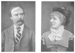 Robert and Haidee Heller from photographs taken at the
time that they were presenting second sight according to the
Robert-Houdin method by an electric code. From the Harry Houdini
Collection.