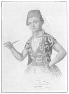 Wiljalba Frikell in his youth, showing the peculiar
costume worn by conjurers at that time. The author secured this portrait
a few weeks before Frikell’s death and sent it to the veteran conjurer,
who was amazed to learn that this print was in existence. Now in the
Harry Houdini Collection.