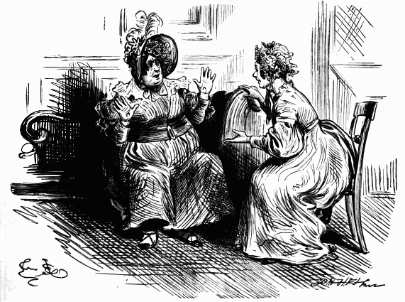 Two women sitting talking