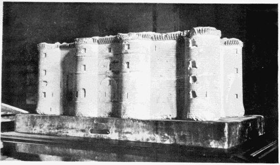 Model of the Bastille, carved in one of the Stones of the
Fortress.

One of these models, made by the instructions of the architect Palloy,
was sent to the chief-town of every department in France.