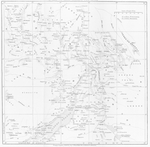 A MAP OF EMIN PASHA’S PROVINCE. Copyright, 1890, by Charles Scribner’s Sons. A MAP OF EMIN PASHA’S PROVINCE. Copyright, 1890, by Charles Scribner’s Sons.
