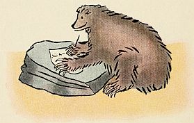 bear writing leaf-letter