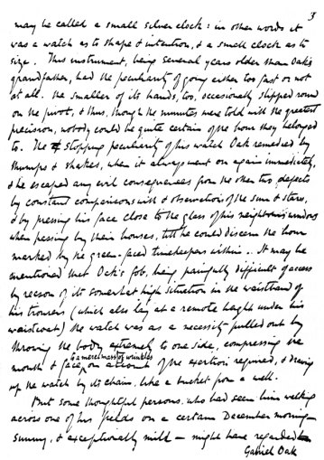 FACSIMILE OF A PAGE OF HARDY’S “FAR FROM THE MADDING
CROWD,” MUCH REDUCED IN SIZE