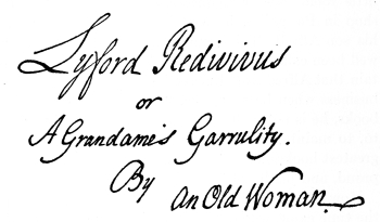 Title of MS. of “Lyford Redivivus”