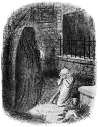 AN ILLUSTRATION, “THE LAST OF THE SPIRITS,” BY JOHN
LEECH, FOR DICKENS’S “CHRISTMAS CAROL”

From the original water-color drawing