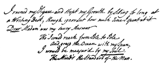 Extract from MS. Letter of Mrs. Thrale