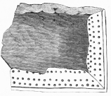 No. 77. Fragment of Terra-cotta, perhaps part of a box,
found on the primitive Rock (16 M.).